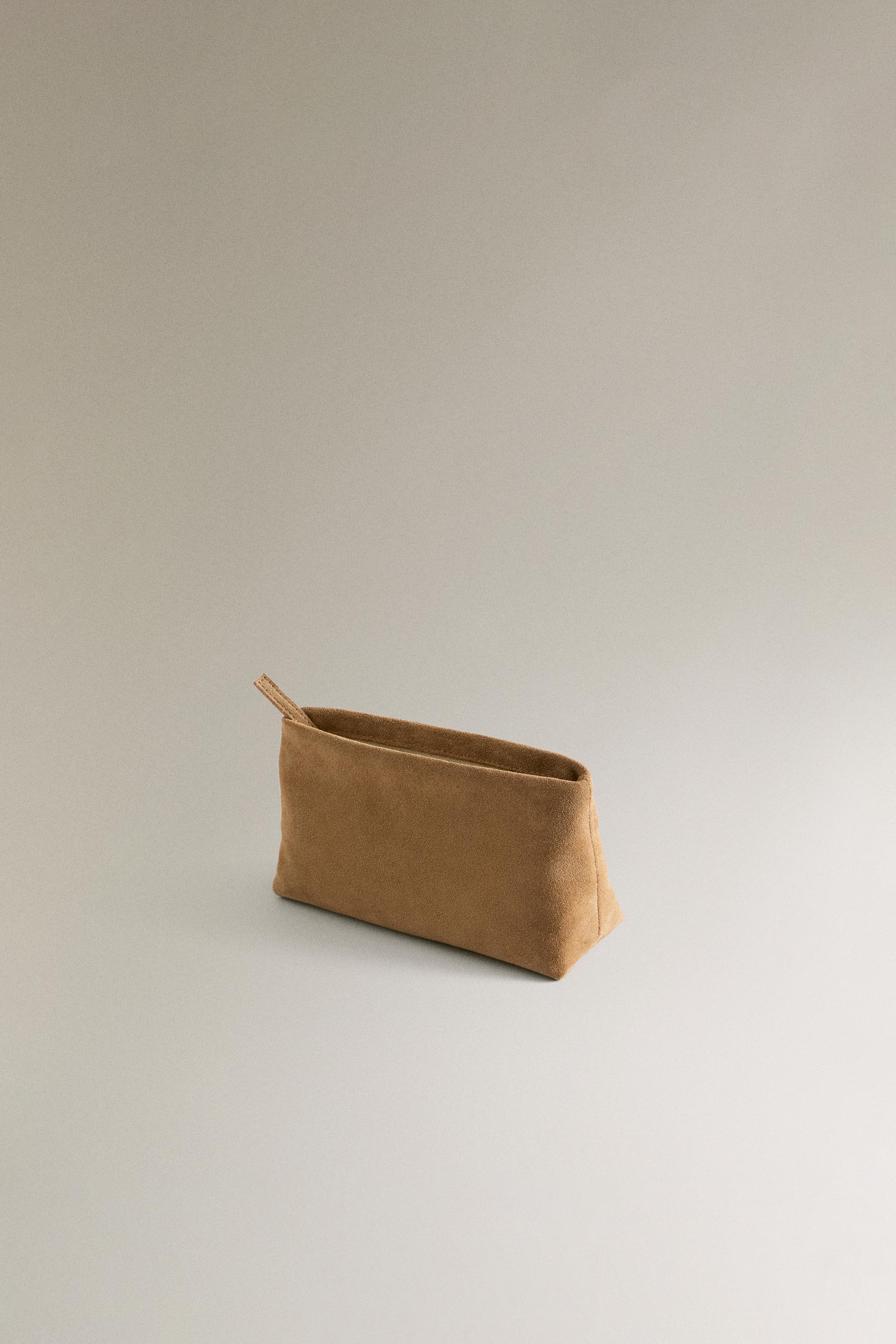 SMALL SPLIT SUEDE MAKEUP BAG